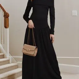 Shein Off Shoulder Drop Waist Maxi A-Line Dress-picture-37