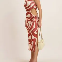 Shein One Shoulder Cut-Out Abstract Print Split Thigh Dress-picture-35