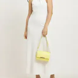 Shein Elegant Pleated Halter Neck Lace Detail A-Line Dress-picture-24