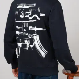 Shein Full Sleeve Typographic Chest Print Sweatshirt image 1