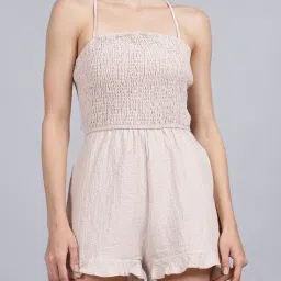 Shein Strappy Sleeves Back Tie-Up Smocked Playsuit image 1