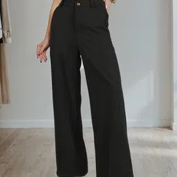 Shein Full Length High Rise Wide Leg Pants With Pockets-picture-15