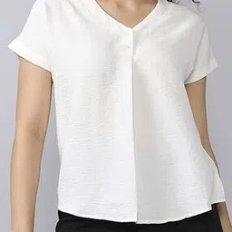 Shein Extended Sleeves Relaxed Fit Top With Front Half Button Closure-picture-35