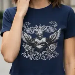 Shein Short Sleeves Graphic Front Print Crew Tshirt-picture-30