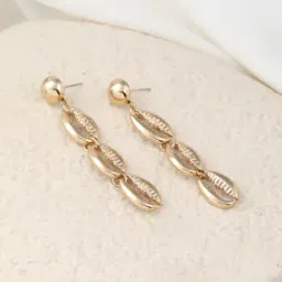 Shein Women Shell Detail Gold Dangler Earring-picture-48