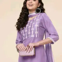 laxminarayan apparel Women Embroidered Straight Kurta Pants Set with Dupatta image 4