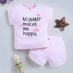 mom's love Infants Micro Print T-Shirt & Shorts Set-picture-26