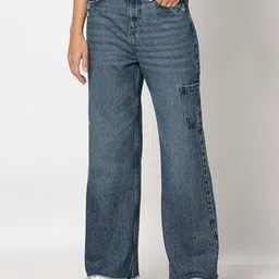 dnmx Women Heavily Washed Relaxed Fit Jeans-picture-43