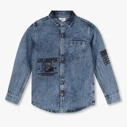 lee cooper Boys Printed & Washed Relaxed Fit Shirt-picture-38