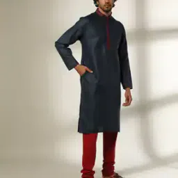 samav Slim Fit Cotton Kurta with Slip Pockets-picture-23