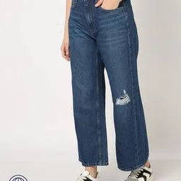 gap Women Wide-Leg Mid-Wash Distressed Jeans-picture-43