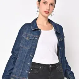 jdy by only Mid-Wash Denim Jacket with Flap Pockets-picture-13