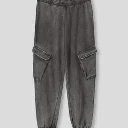 Girls Washed Relaxed Fit Jogger Pants-image-74