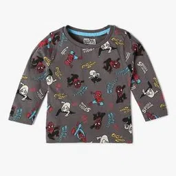 inf frendz Boys Spider-Man Print Regular Fit Cotton Round-Neck T-Shirt-picture-15