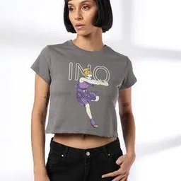 rio Women Naruto INO Print Regular Fit Crop Crew-Neck T-Shirt-picture-43