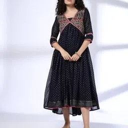 fusion Women Alia Cut Heavy Embroidery Relaxed Fit Dress-picture-46