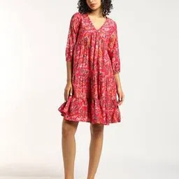 Floral Print Tiered Dress-image-10