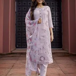 royal export x ag Women Embroidered Straight Kurta & Pants with Dupatta Set-picture-48