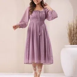 janasya Self-design Fit and Flare Dress-picture-23