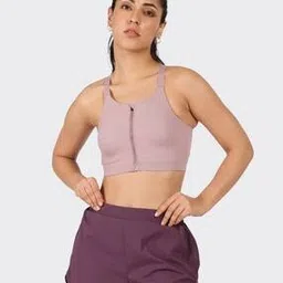 blissclub Zip Up Sports Bra with Adjustable Straps-picture-45