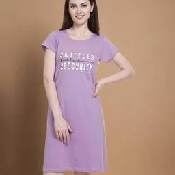 white moon Women Typographic Print Round-Neck Nightshirt-picture-17