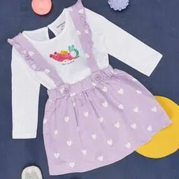 Cotton Novelty Printed T-shirt And Dungaree Set-image-53