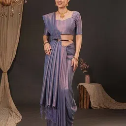 ri-wah Women Woven Saree with Tassels image 1