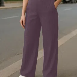fashion booms High-Rise Flat Front Relaxed Fit Trousers image 1