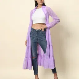 leia  Women Regular Fit Open Collar Shrug image 1