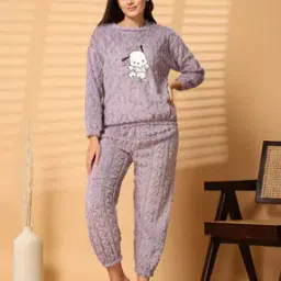 Women Knitted Top & Pyjamas Set-image-7