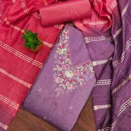 svaraa Women Embroidered Unstitched 3-Piece Dress Material-picture-25