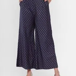 demoza Block Print Palazzo Pants with Elasticated Waist-picture-48