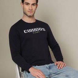 spykar Men Typographic Print Slim Fit Crew-Neck Sweatshirt-picture-38