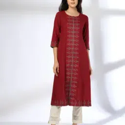 avaasa mix n' match Women Embroidered A-Line Kurta-picture-21