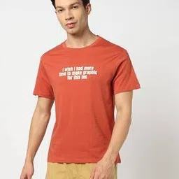 yousta Men Typographic Print Regular Fit Crew-Neck T-Shirt-picture-28