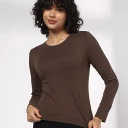 rio basic Women Round-Neck Slim Fit T-Shirt image 1