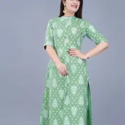 mintmarie Women Ikat Print No Darts A-Line Kurta-picture-49