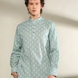 samav Men Printed Slim Fit Short Kurta-picture-44