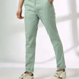 john players Men Slim Fit Flat-Front Chinos image 1