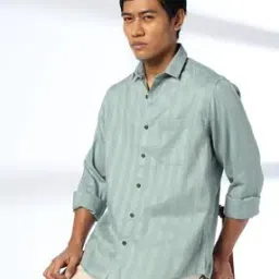 john players Men Self-Weaved Slim Fit Shirt-picture-42