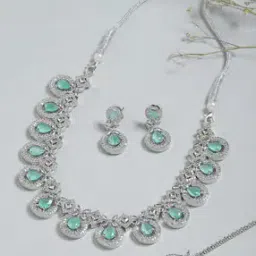 trink Women Rhodium-Plated American Diamond Studded Multi-piece Set-picture-51