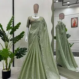 grishu collection Women Embroidered Saree with Lace Border-picture-37