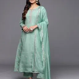 libas art Women Embroidered A-Line Kurta Set-picture-11