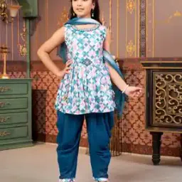 Girls Floral Kurta Suit Set-image-22