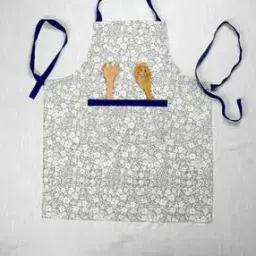 ratancart Greyish Cotton Floral Printed Free Size Apron-picture-16