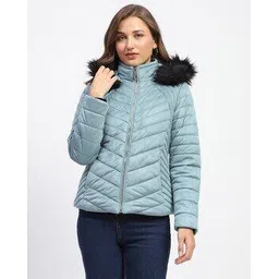 madame Women Quilted Relaxed Fit Zip-Front Puffer Jacket-picture-44
