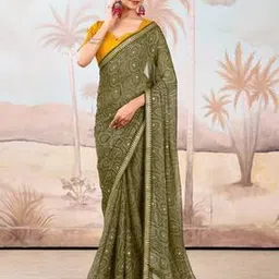 ri-wah Women Ethnic Design Traditional Saree with Blouse Piece      -picture-30