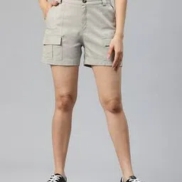 popnetic Women Cargo Shorts with Button Closure-picture-36