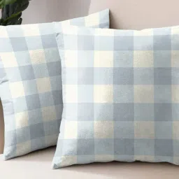 casableu Pack of 2 Checked Square Pillow Covers image 1