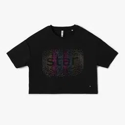 Girls Graphic Print Regular Fit Crew-Neck T-Shirt-image-16